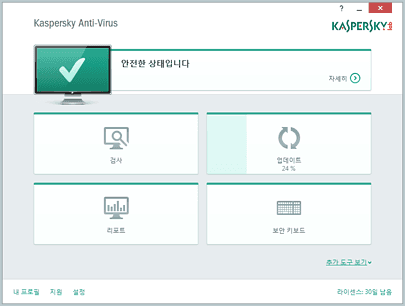 KASPERSKY Anti Virus 상태